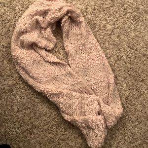 Pastel knitted pink infinity scarf